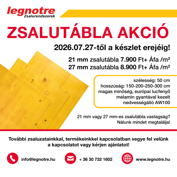 Aktuális akció – Legnotre zsalurendszerek